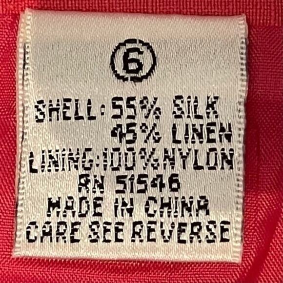 Paul Harris Design Light Red Silk Linen Blend Career Office Skirt NWOT Size 6 - Picture 9 of 11